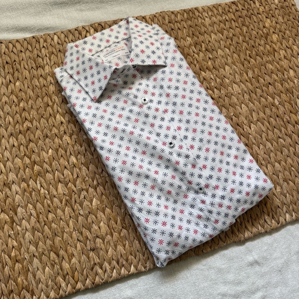 Lorenzo Uomo Printed Trim Fit Dress Shirt